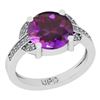 Certified 2.75 Ctw I2/I3 Amethyst And Diamond 10K White