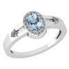 Certified 0.65 Ctw Blue Topaz And Diamond 14k White Gol