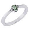 Certified 0.24 Ctw Green Amethyst And Diamond 18K White