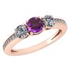 Certified 1.06 Ctw Amethyst And Diamond Wedding/Engagem