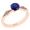 Certified 0.56 Ctw SI2/I1 Blue Sapphire And Diamond 14K