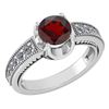Certified 1.48 Ctw Garnet And Diamond Wedding/Engagemen