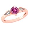 Certified 1.12 Ctw Pink Tourmaline And Diamond 14k Rose