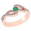 Certified 0.61 Ctw Emerald And Diamond 18K Rose Gold Ha