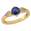 Certified 1.12 Ctw Blue Sapphire And Diamond 14k Yellow