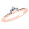 Certified 0.13 Ctw Aquamarine And Diamond 14k Rose Gold