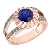 Certified 1.58 Ctw Blue Sapphire And Diamond Wedding/En