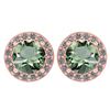 Certified 1.6 Ctw Green Amethyst And Diamond 14k Rose G