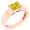 Certified 0.75 Ctw Princess Cut Fancy Yellow Diamond 18