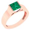 Certified 0.75 Ctw Emerlad 18k Rose Gold Ring