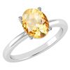Certified 2.50 Ctw Citrine 14K White Gold Solitaire Rin