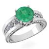 Certified 2.24 Ctw Emerald And Diamond Wedding/Engageme