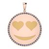 Certified 0.90 Ctw Diamond Smiley 18K Rose Gold Pendant