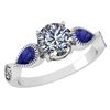 Certified 1.89 Ctw Blue Sapphire And Diamond Wedding/En