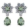 Certified 4.86 Ctw Green Amethyst And Diamond Platinum