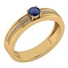 Certified 0.29 Ctw Blue Sapphire And Diamond 18k Yellow