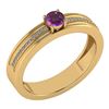 Certified 0.29 Ctw Amethyst And Diamond 18k Yellow Gold