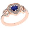 Certified 0.82 Ctw SI2/I1 Blue Sapphire And Diamond 14K