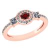 Certified 0.77 Ctw Garnet And Diamond 14k Rose Gold Hal