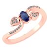 Certified 0.28 CTW Blue Sapphire And Diamond 14k Rose G