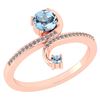 Certified 0.85 Ctw Aquamarine And Diamond 14k Rose Gold