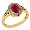 Image 1 : Certified 1.39 Ctw Ruby And Diamond 14k Yellow Gold Hal