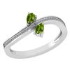 Image 1 : Certified 0.50 Ctw Peridot And Diamond 18K White Gold R