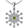 Image 1 : Certified 0.71 Ctw Peridot And Diamond Platinum Gold Ha