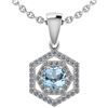 Certified 0.69 Ctw Aquamarine And Diamond 14k White Gol