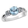 Image 1 : Certified 1.86 Ctw Blue Topaz And White Diamond VS/SI1