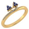 Image 1 : Certified 0.16 Ctw Blue Sapphire And Diamond 14k Yellow