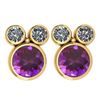Certified 3.14 Ctw Amethyst And Diamond VS/SI1 Earrings