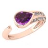 Certified 1.54 Ctw Amethyst And Diamond VS/SI1 Ring 14K