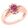 Certified 0.51 Ctw Pink Toumaline And Diamond 14k Rose