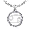 Certified 0.16 Ctw SI2/I1 Diamond 14K White Gold Zodiac