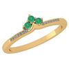 Certified 0.13 Ctw Emerald And Diamond 14k Yellow Gold