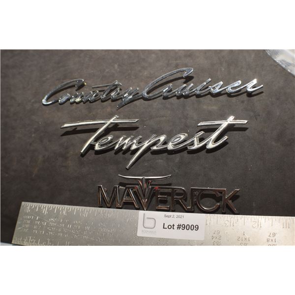 VINTAGE CAR EMBLEMS & SCRIPT EMBLEMS ...FORD ETC