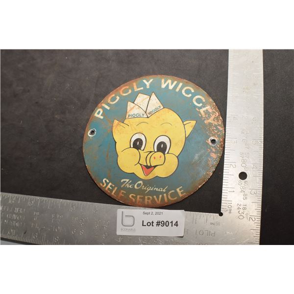 HEAVY  PORCELAIN PIGGLY WIGGLY   SIGN FANTASY