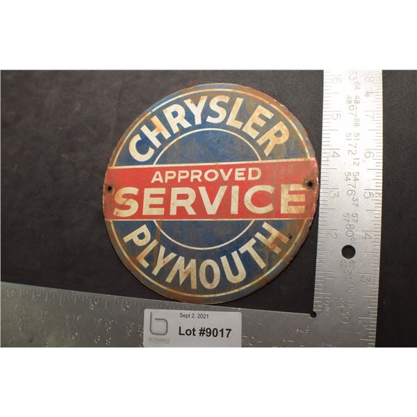 HEAVY  PORCELAIN CHRYSLER SIGN FANTASY