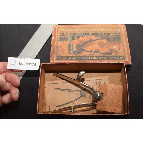 ANTIQUE HAIR CLIPPERS IN BOX