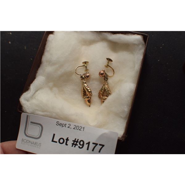 ANTIQUE EARRINGS STAMPED 14KT GOLD ON STUDS