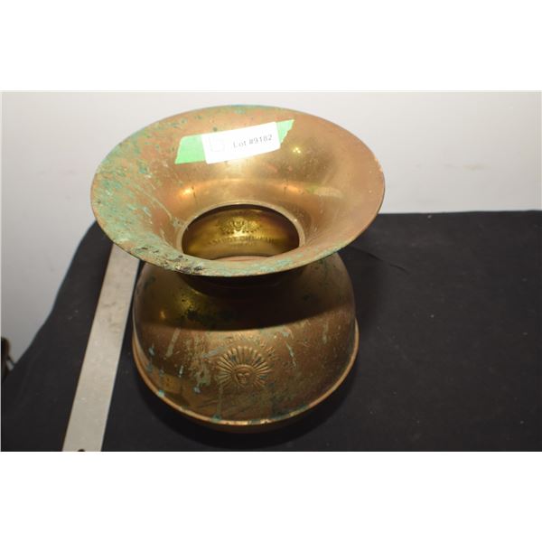 BRASS REDSKIN CHEWING TOBACCO SPITTOON