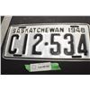 1948 N/MINT SASKATCHEWAN LICENSE PLATE