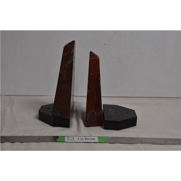 Stone (granite?) bookends - heavy