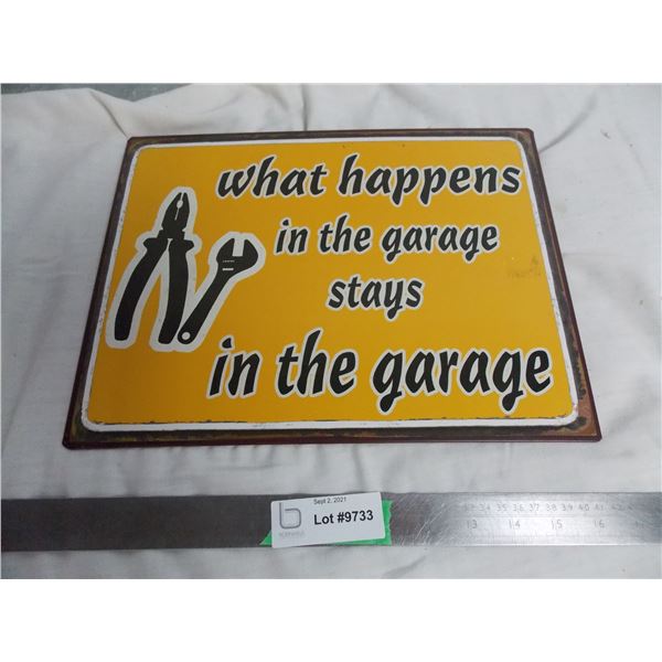 garage tin sign