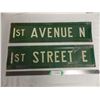 1st ave + 1st street signs, 24" long