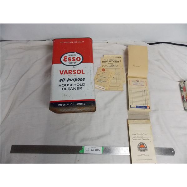 Esso Tin + esso receipt pad