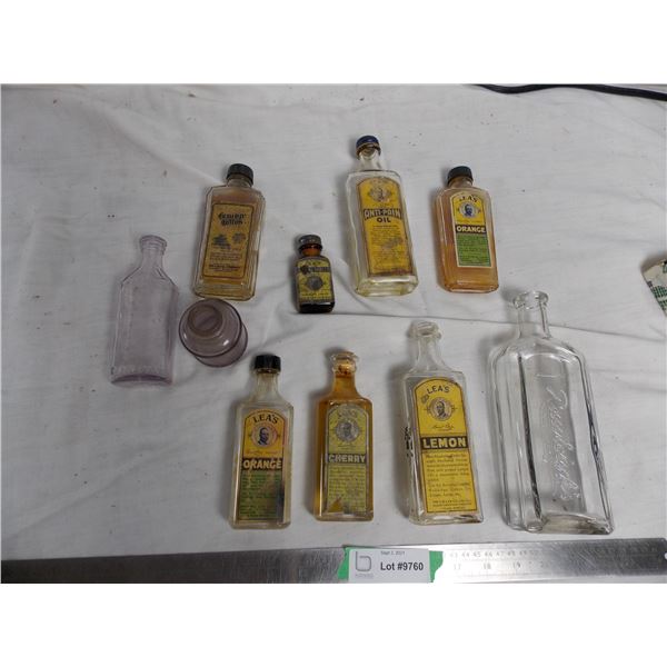 Lea's medicine bottles + purple quality purity bottle + inkwell