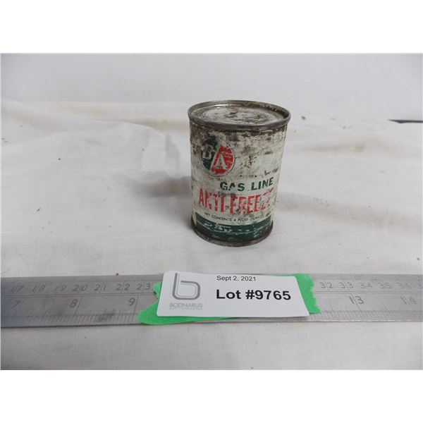 BA gasline antifreeze tin can (2.75" tall) empty