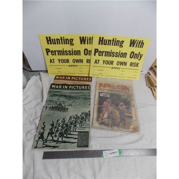 Rod + Gun 1928 + war in pictures booklets